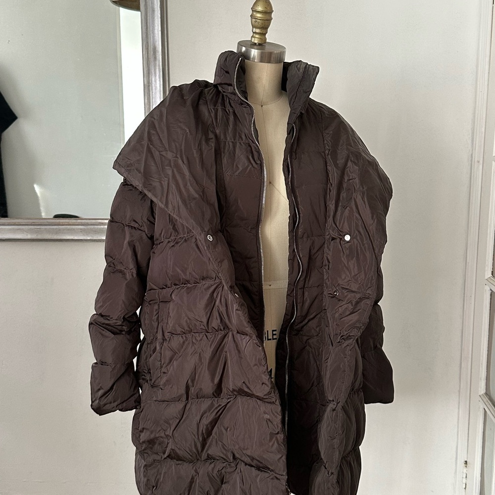 Add Down Brown Long Jacket, Size 2